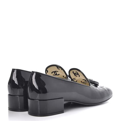 chanel patent loafers|Chanel moccasins for sale.